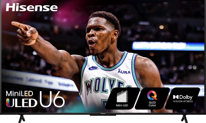 Hisense – 65 Class U6 Series Mini-LED 4K UHD QLED Smart Google TV (2024) $529.9