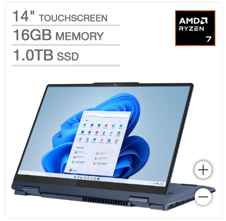 Lenovo Ideapad 5 14 2-in-1 Touchscreen Laptop – AMD Ryzen 7 8840HS – WUXGA (1920 x 1200) – Windows 11 price was $699.9 -> $599.97